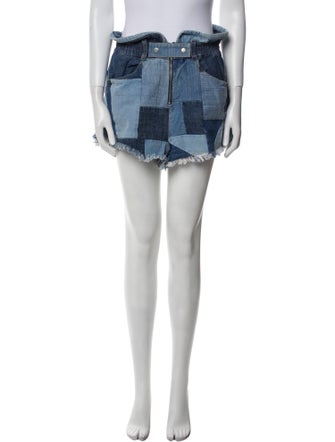 Sea New York Colorblock Pattern Mini Shorts