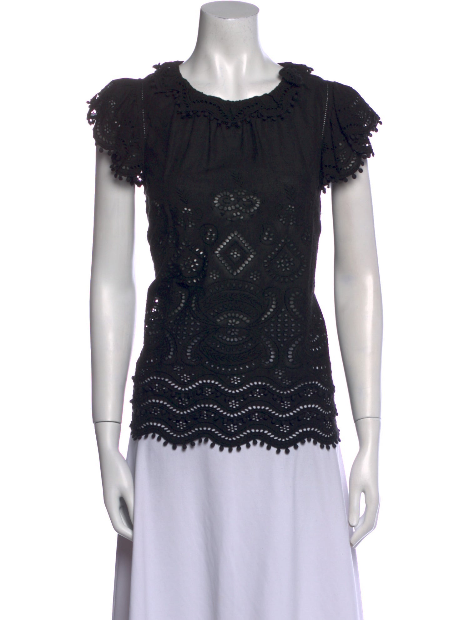 Sea New York Lace Pattern Scoop Neck Blouse