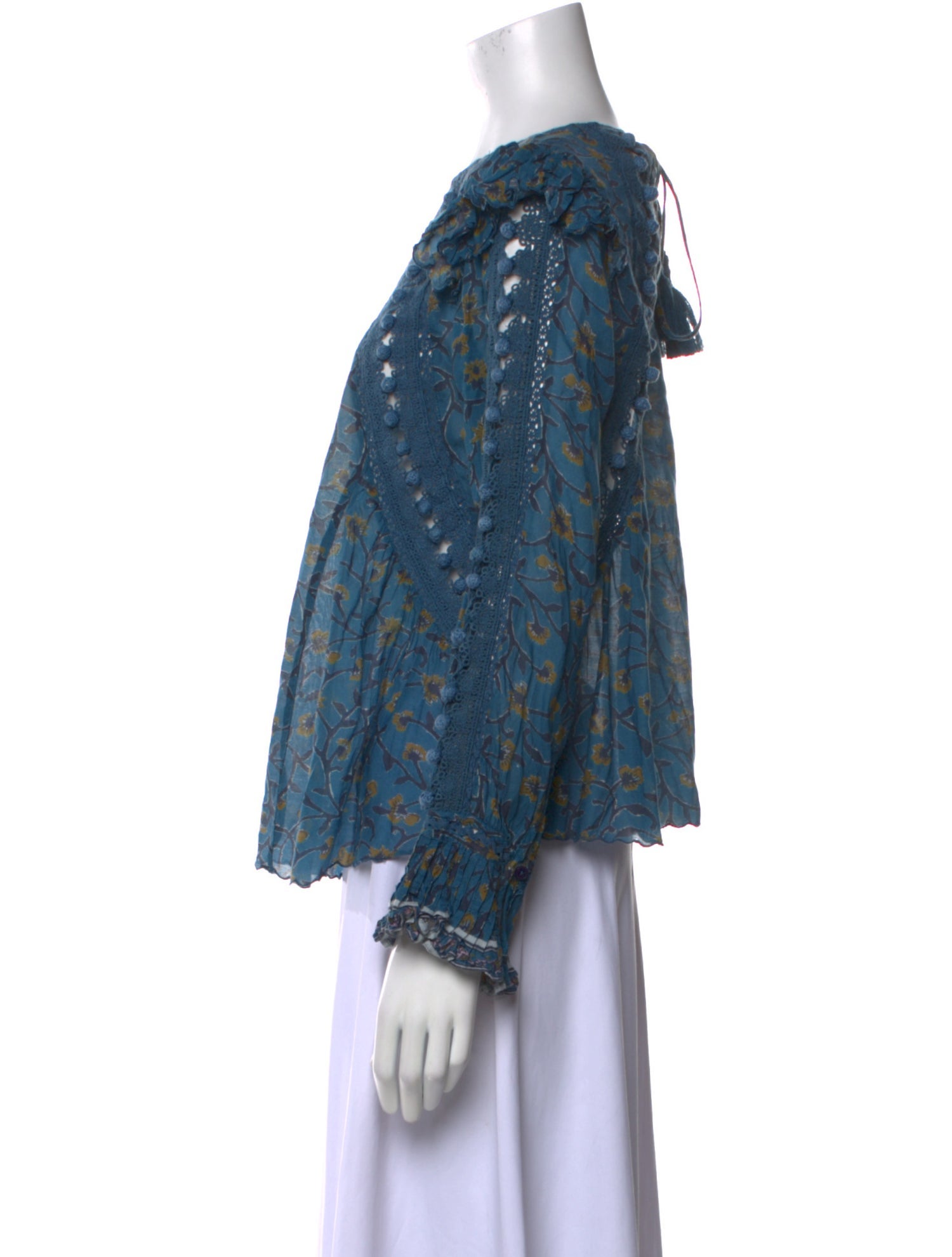 Sea New York Floral Print Bateau Neckline Blouse