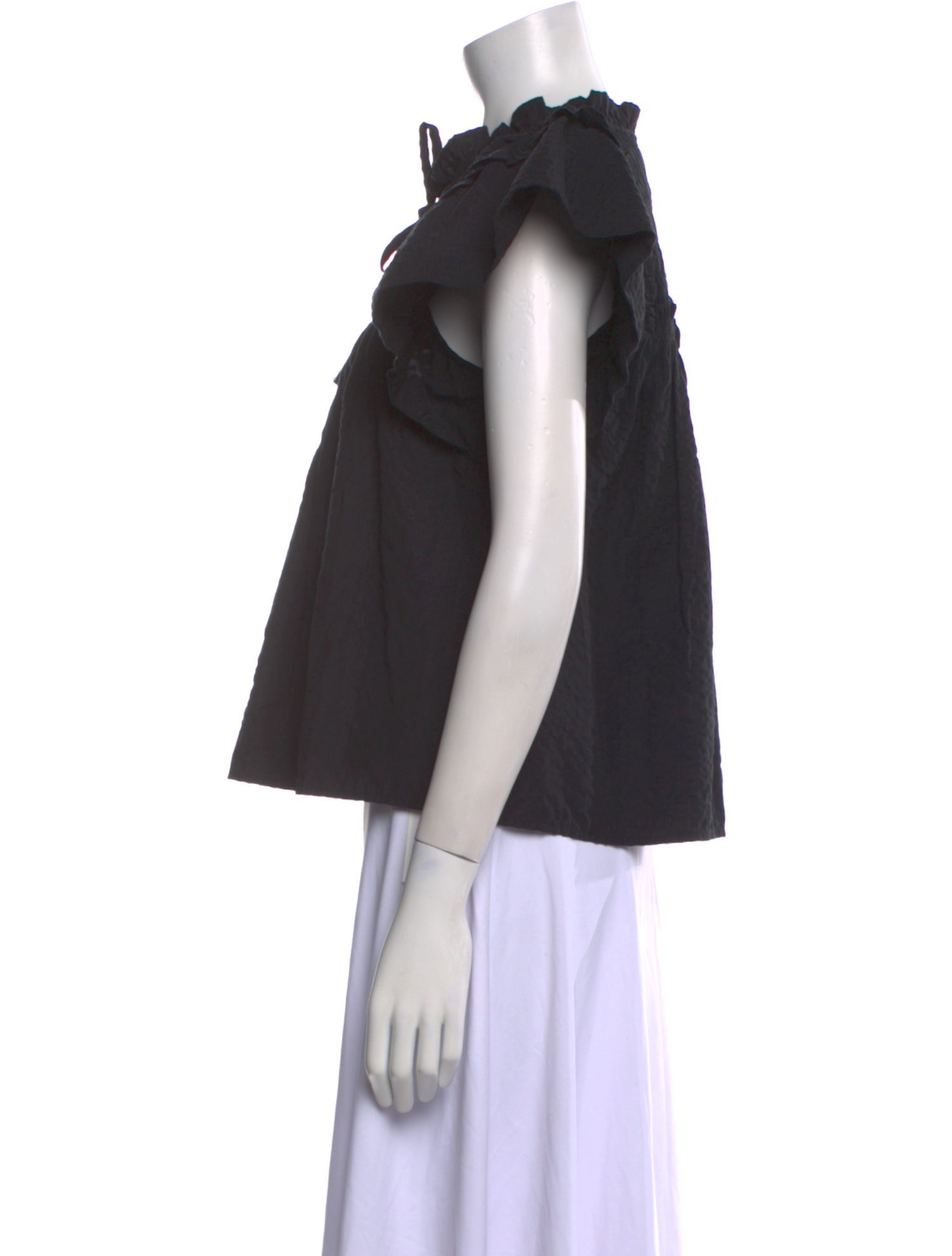 Sea New York Mock Neck Short Sleeve Blouse