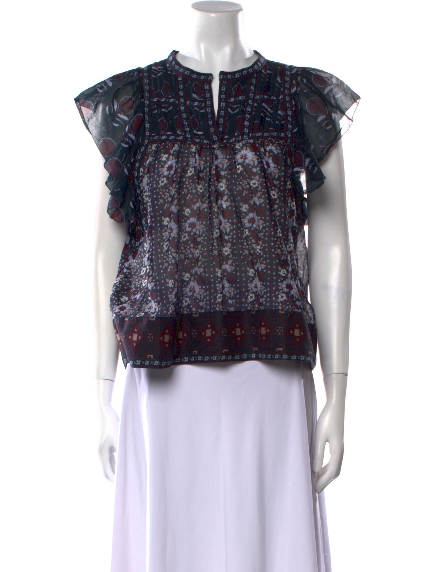 Sea New York Floral Print Crew Neck Blouse