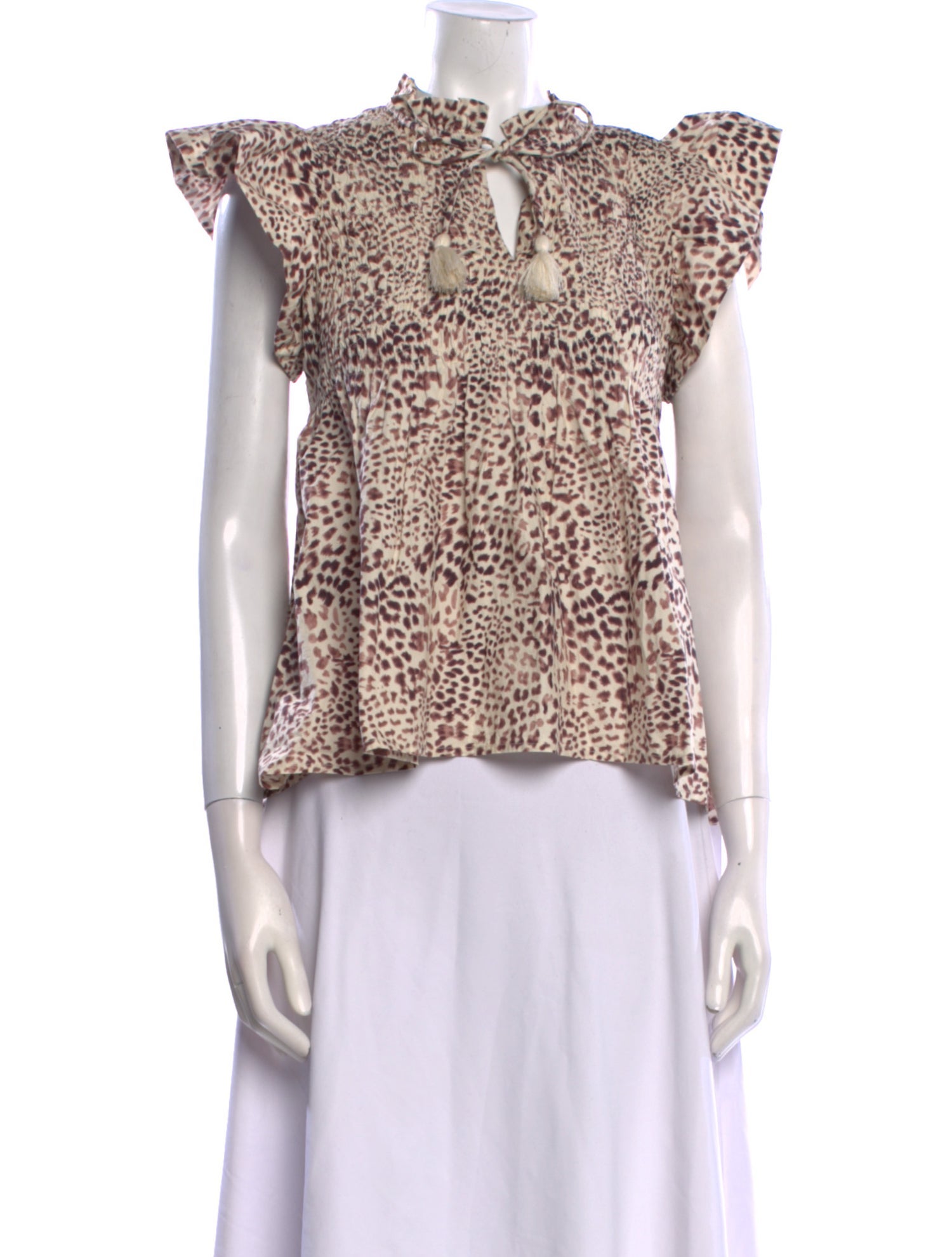 Sea New York Animal Print Mock Neck Blouse