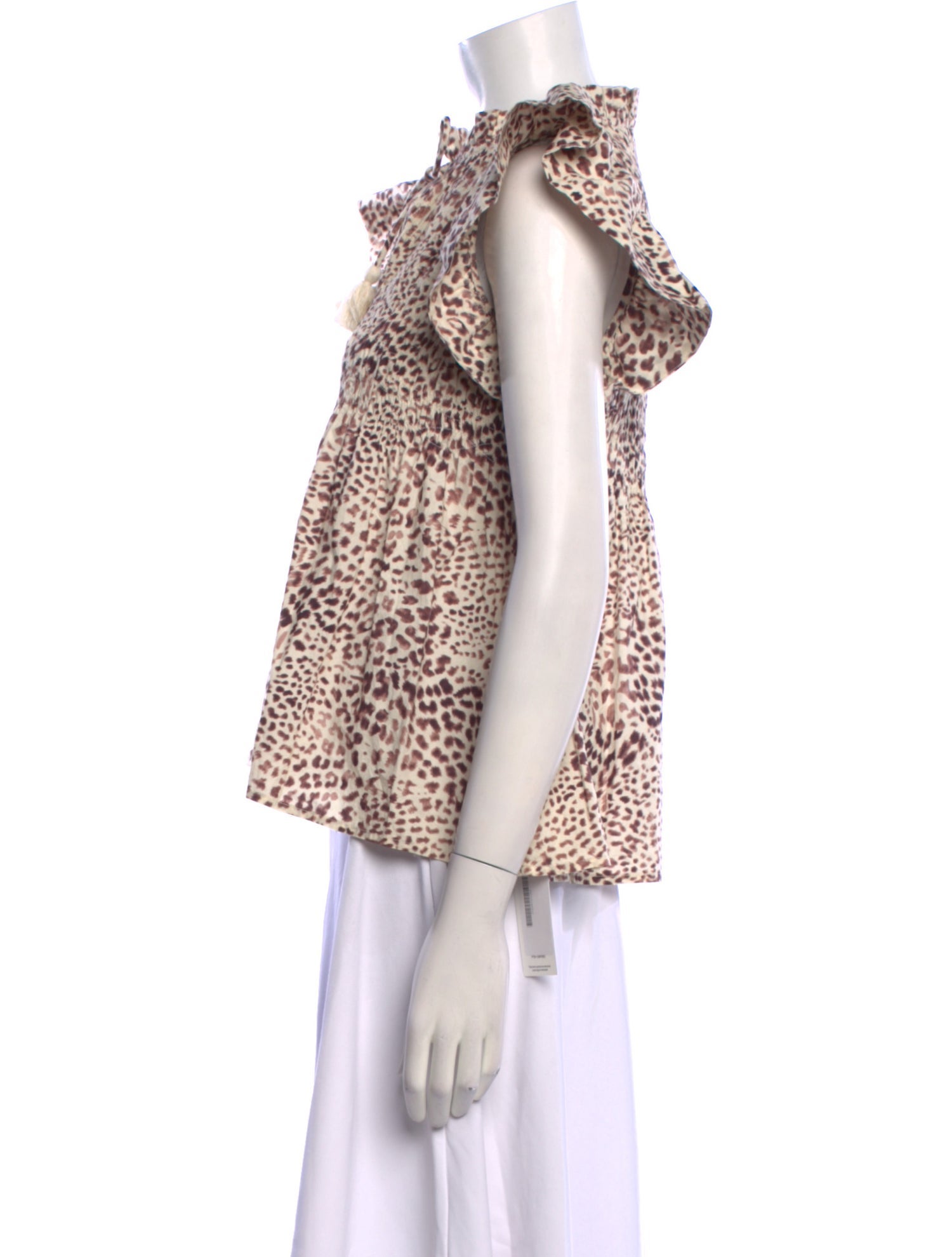 Sea New York Animal Print Mock Neck Blouse