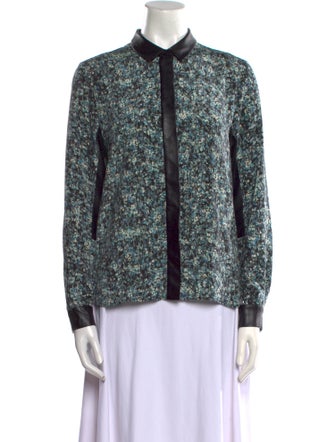 Sea New York Silk Printed Button-Up Top