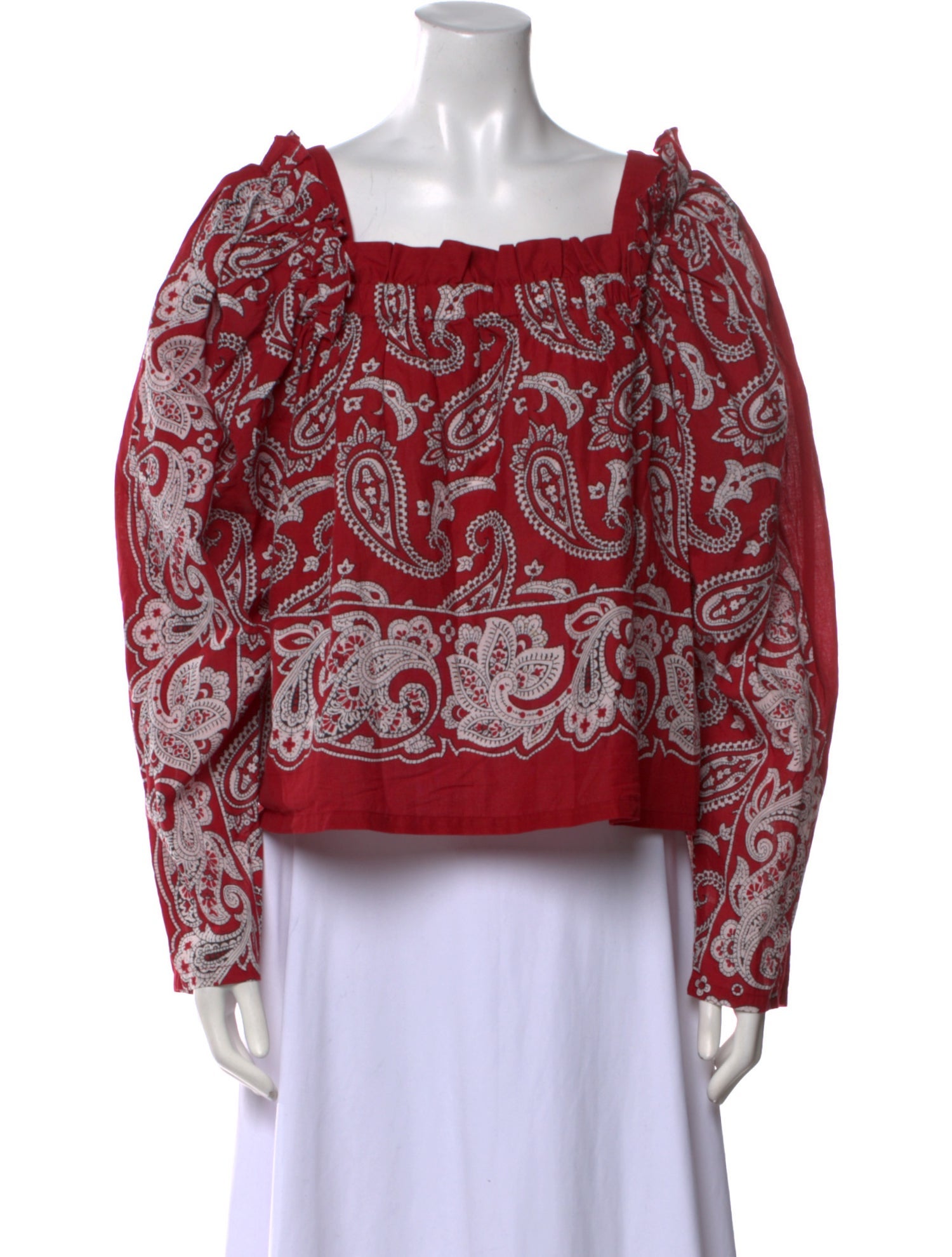 Sea New York Paisley Print Square Neckline Blouse