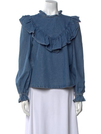 Sea New York Mock Neck Long Sleeve Blouse