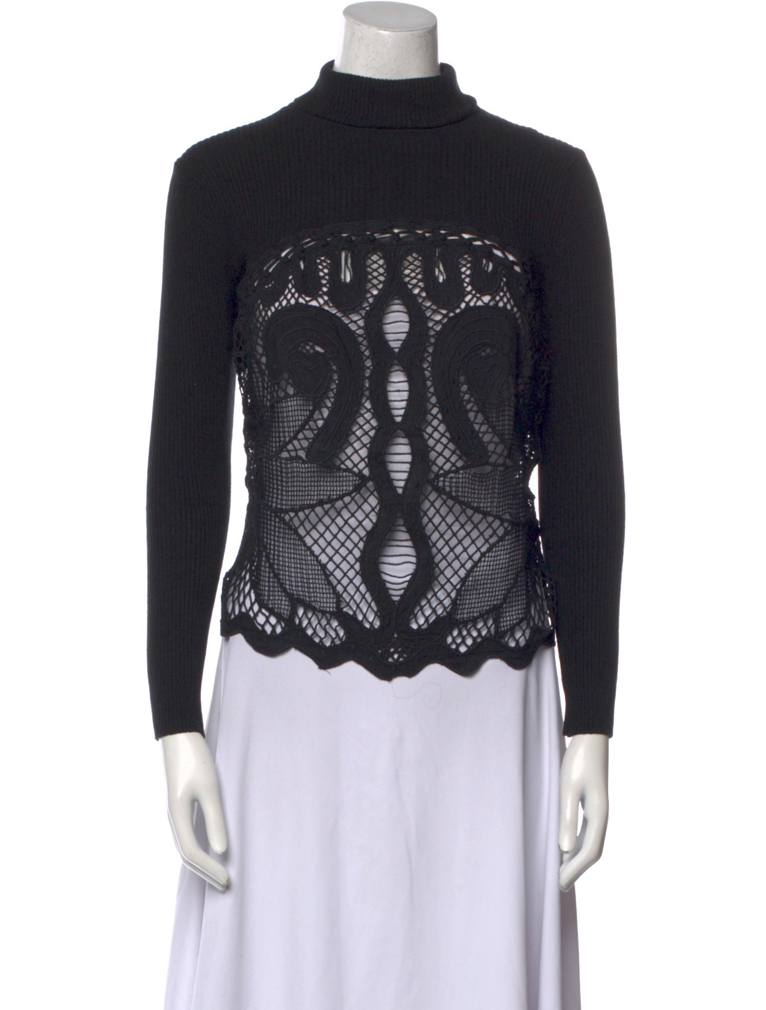 Sea New York Lace Pattern Turtleneck Top