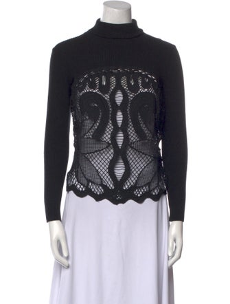 Sea New York Lace Pattern Turtleneck Top