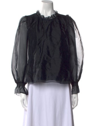 Sea New York Silk Mock Neck Blouse