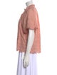 Sea New York Mock Neck Short Sleeve Blouse