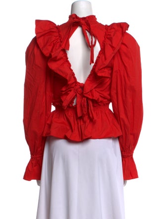 Sea New York Mock Neck Long Sleeve Blouse