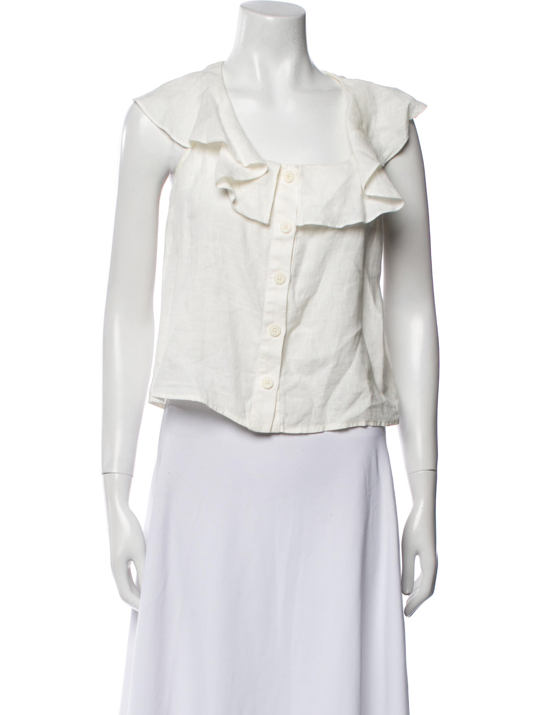 Sea New York Linen Scoop Neck Crop Top