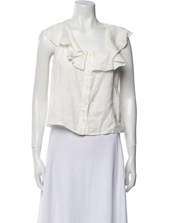 Sea New York Linen Scoop Neck Crop Top