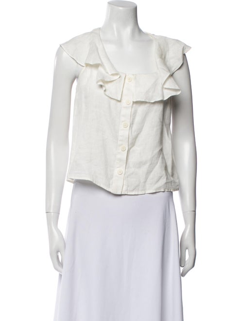 Sea New York Linen Scoop Neck Crop Top