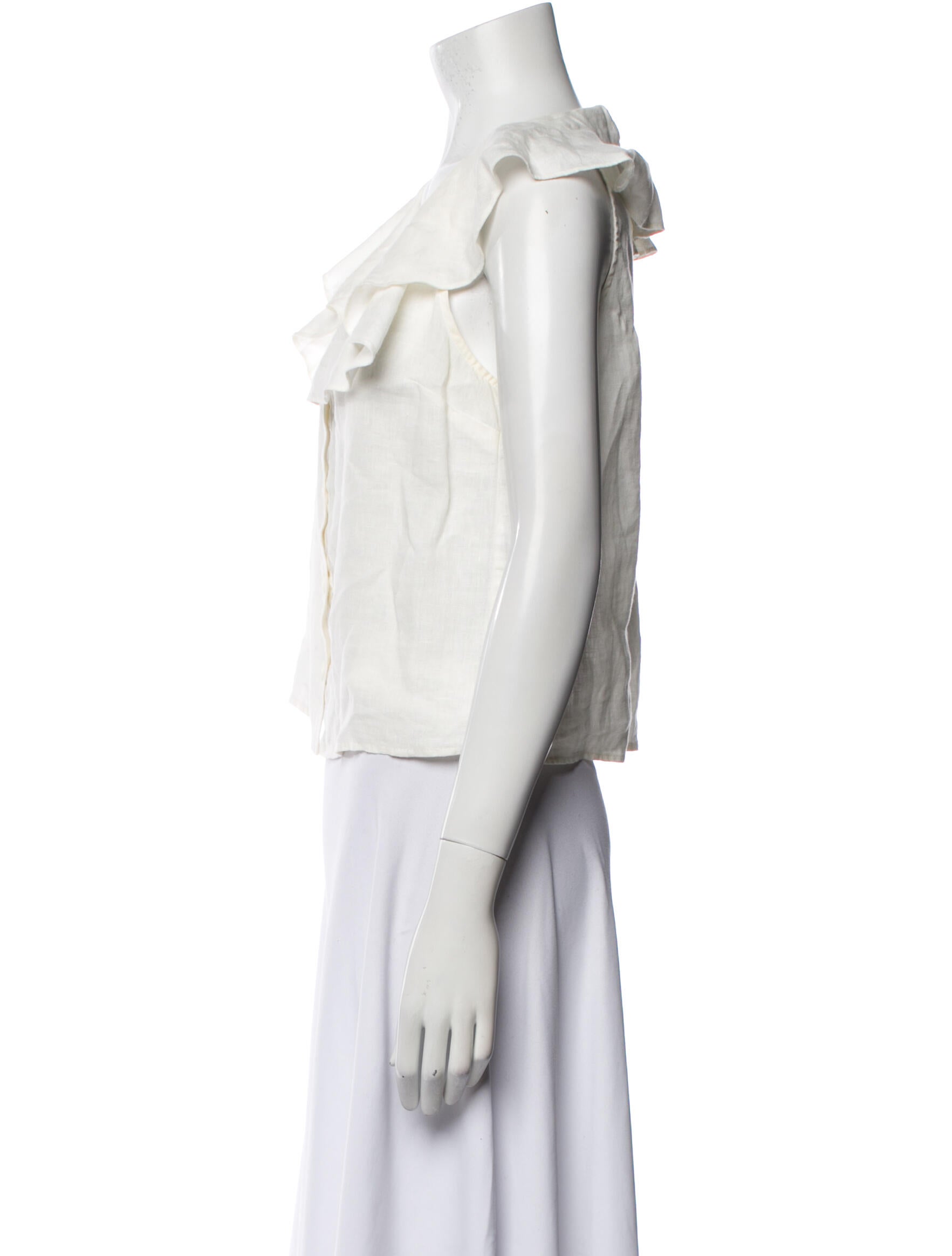 Sea New York Linen Scoop Neck Crop Top