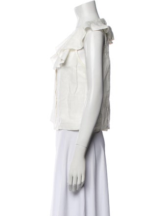 Sea New York Linen Scoop Neck Crop Top