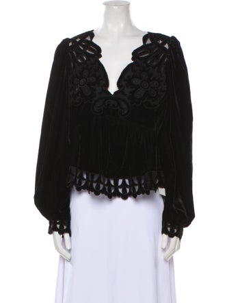 Sea New York V-Neck Long Sleeve Blouse