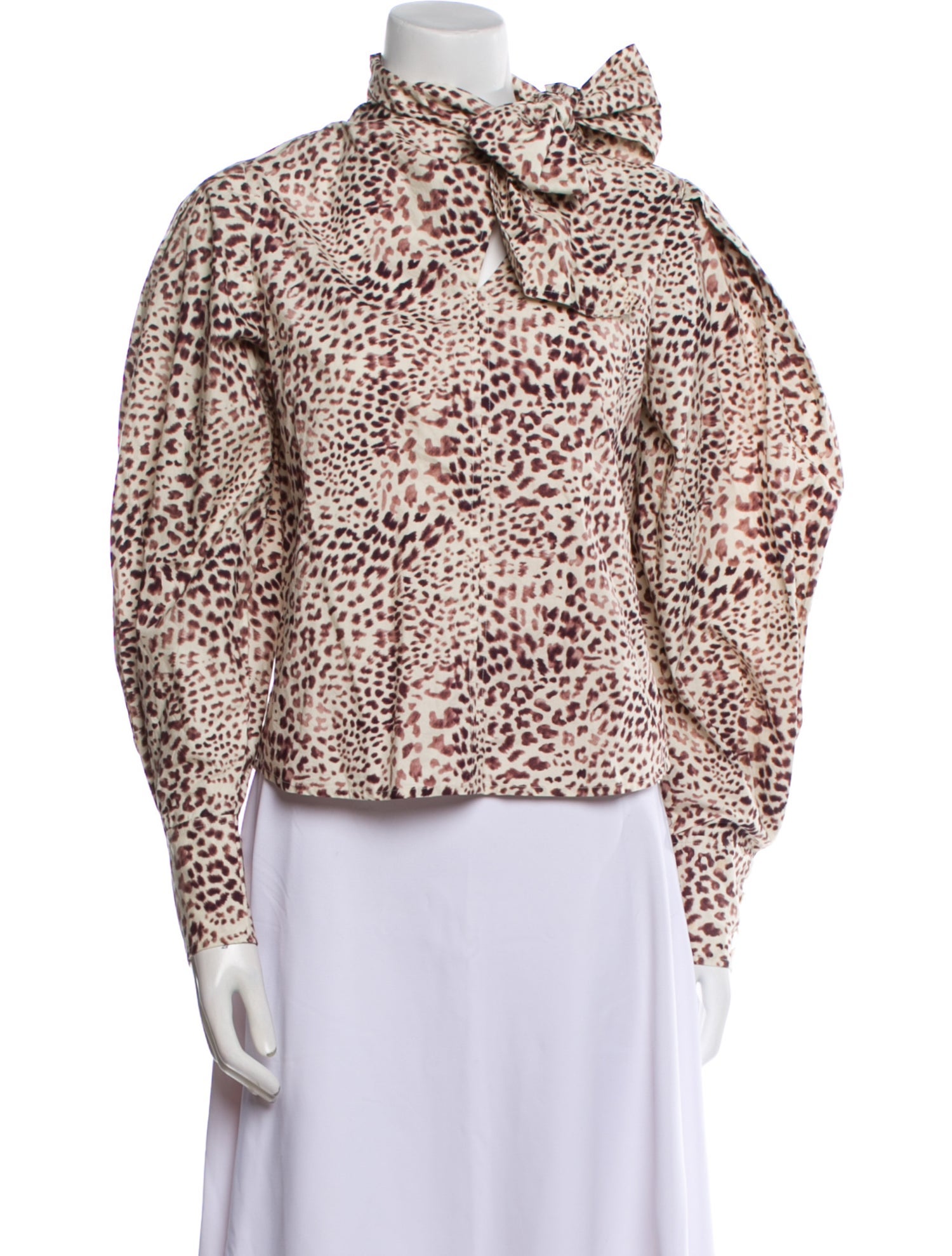 Sea New York Animal Print Mock Neck Blouse