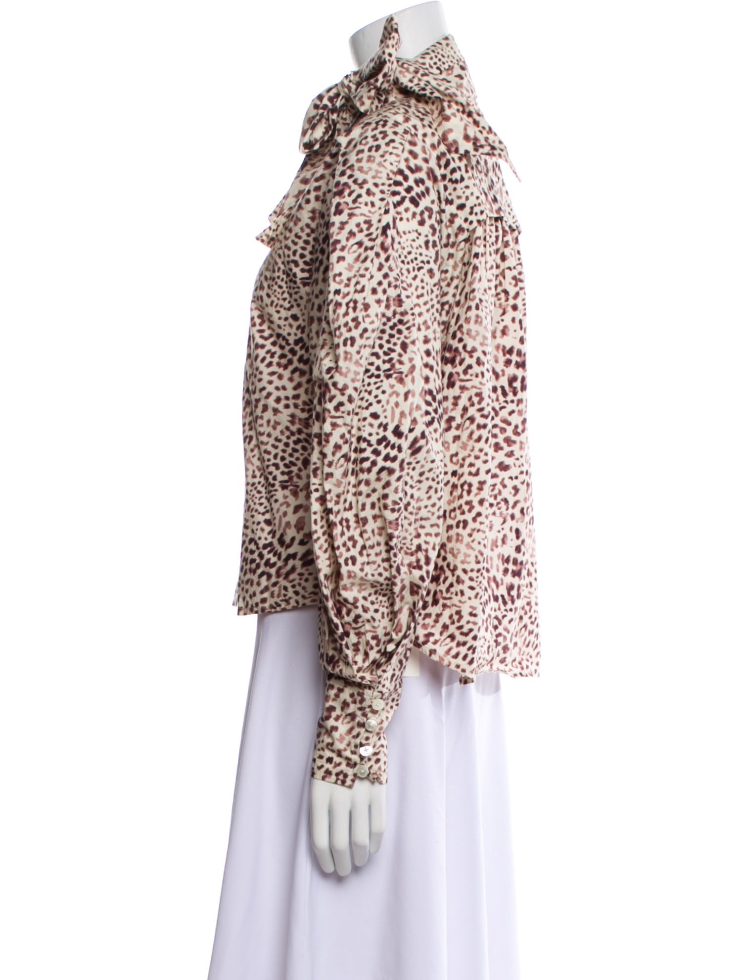 Sea New York Animal Print Mock Neck Blouse