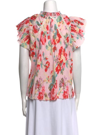 Sea New York Floral Print Crew Neck Blouse