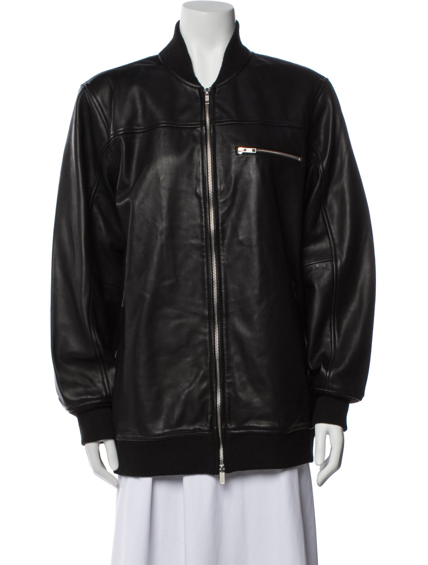 Sea New York Leather Bomber Jacket
