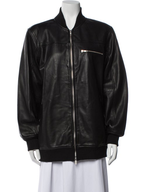 Sea New York Leather Bomber Jacket