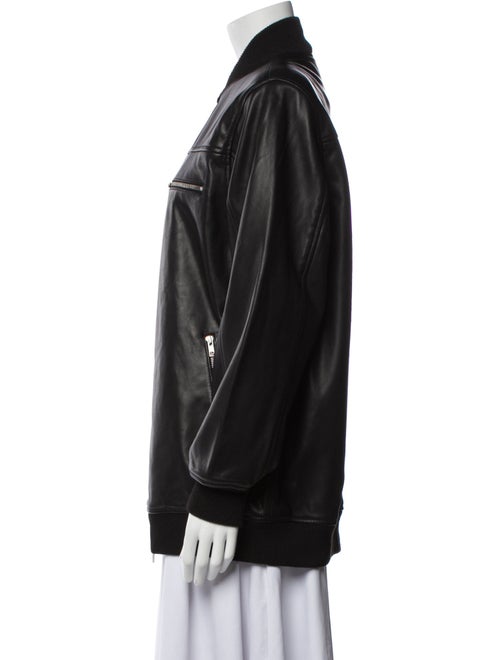 Sea New York Leather Bomber Jacket