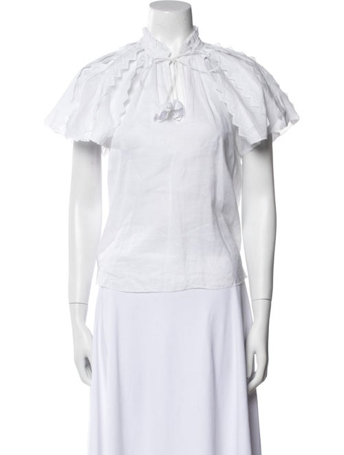 Sea New York Mock Neck Short Sleeve Blouse