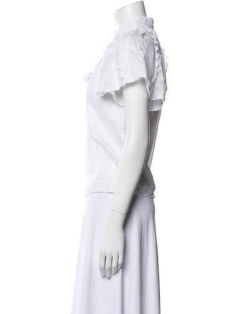 Sea New York Mock Neck Short Sleeve Blouse