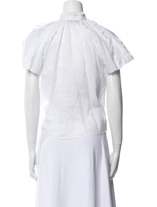 Sea New York Mock Neck Short Sleeve Blouse