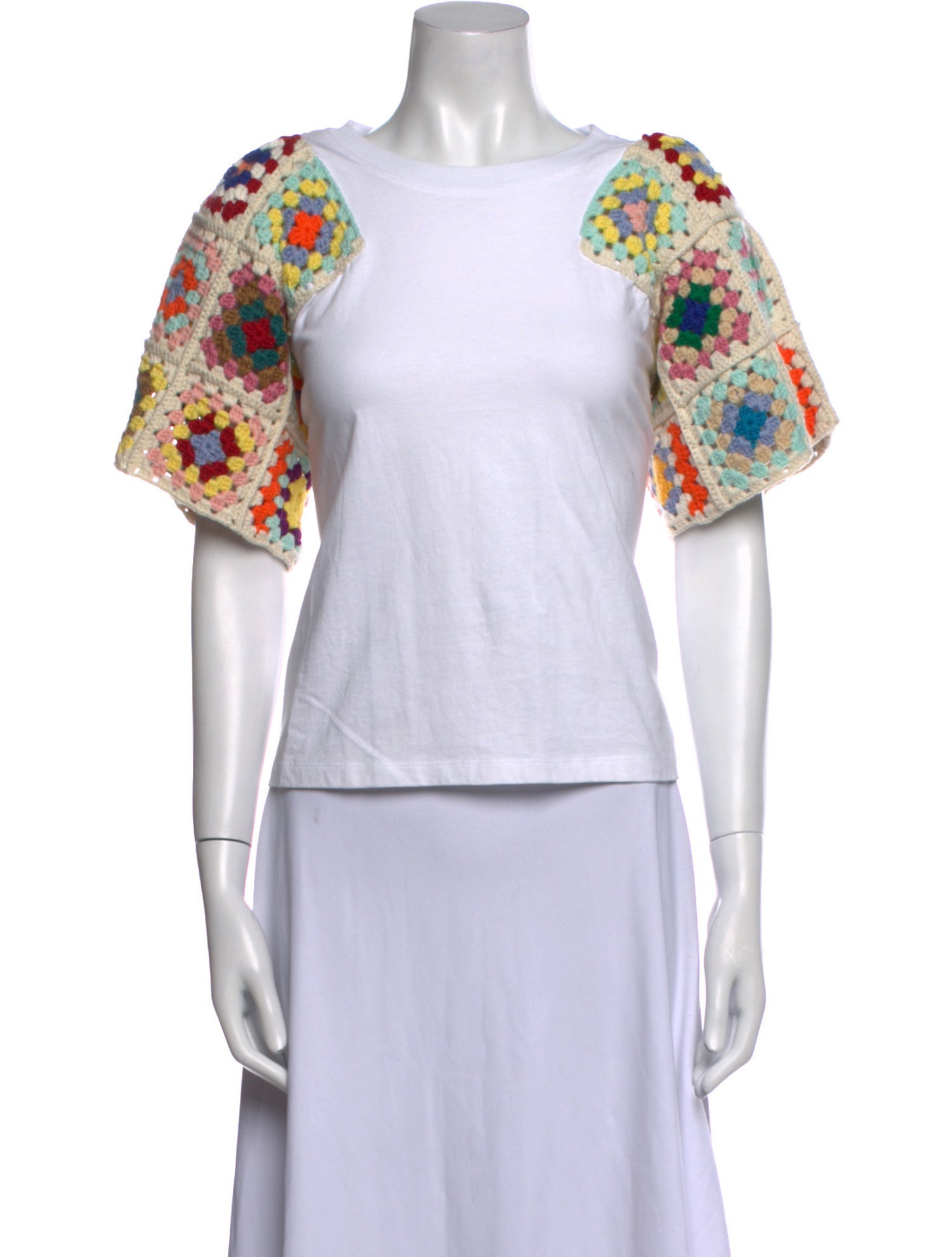 Sea New York Patterned Bateau Neckline Crop Top