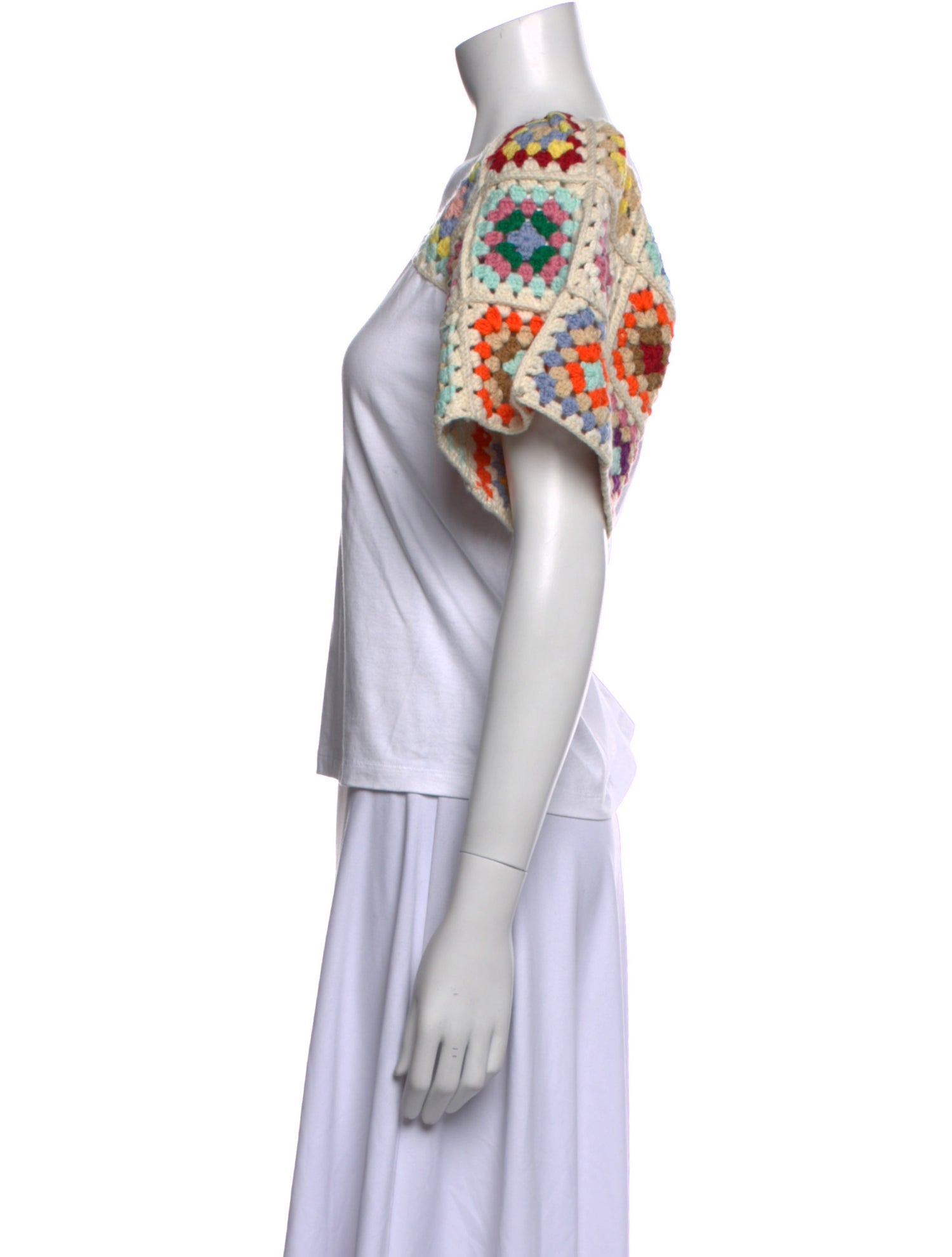 Sea New York Patterned Bateau Neckline Crop Top