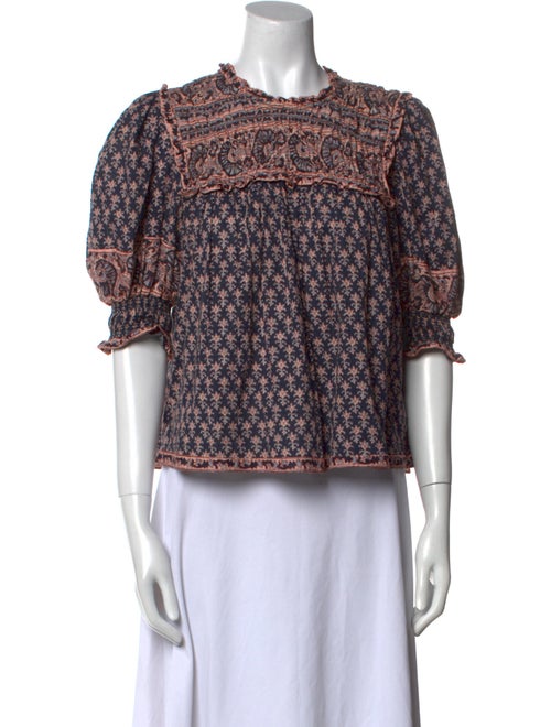 Sea New York Printed Crew Neck Crop Top