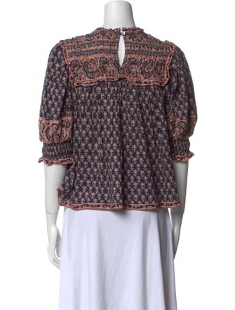 Sea New York Printed Crew Neck Crop Top