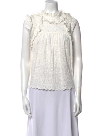 Sea New York Mock Neck Sleeveless Blouse