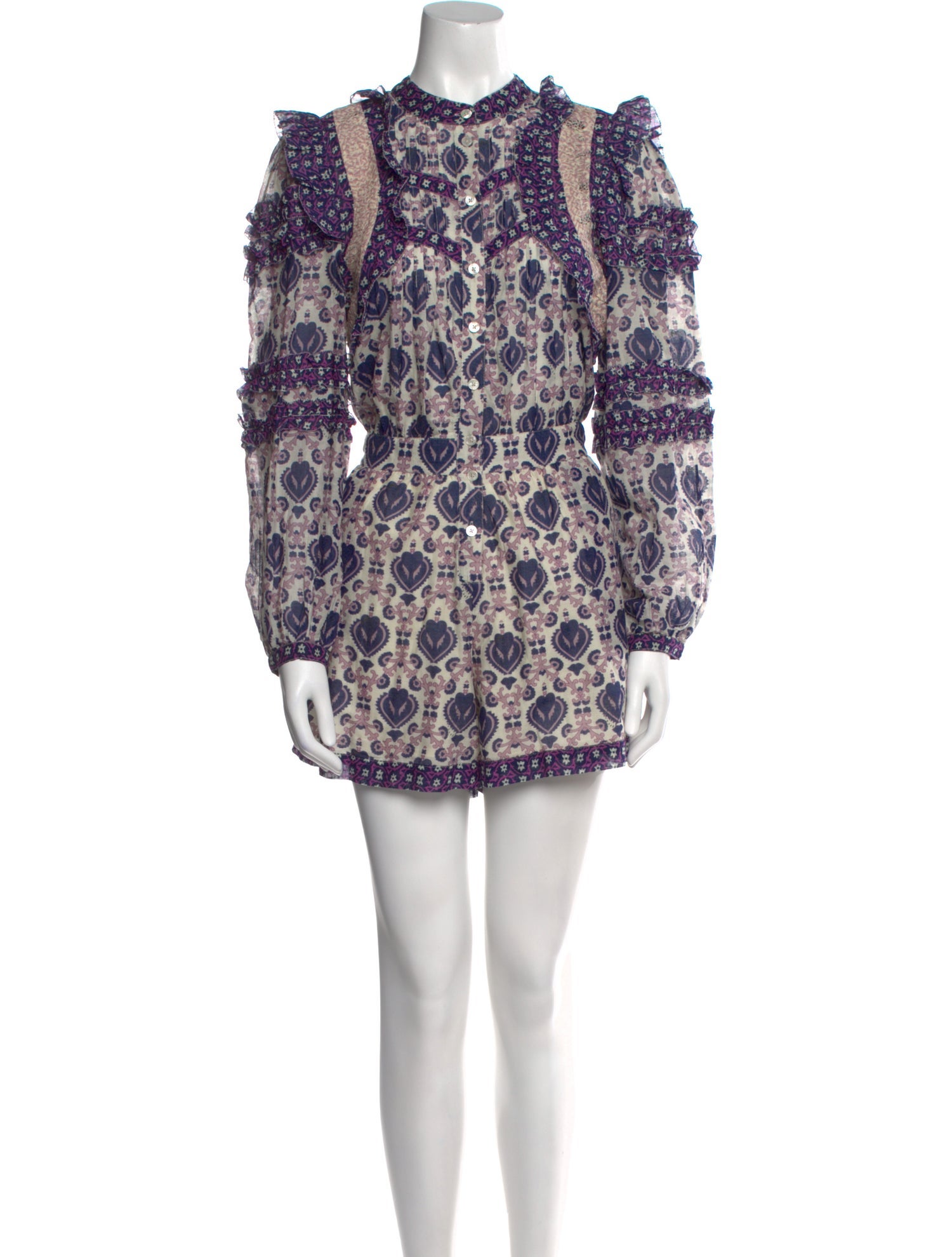 Sea New York Printed Mock Neck Romper