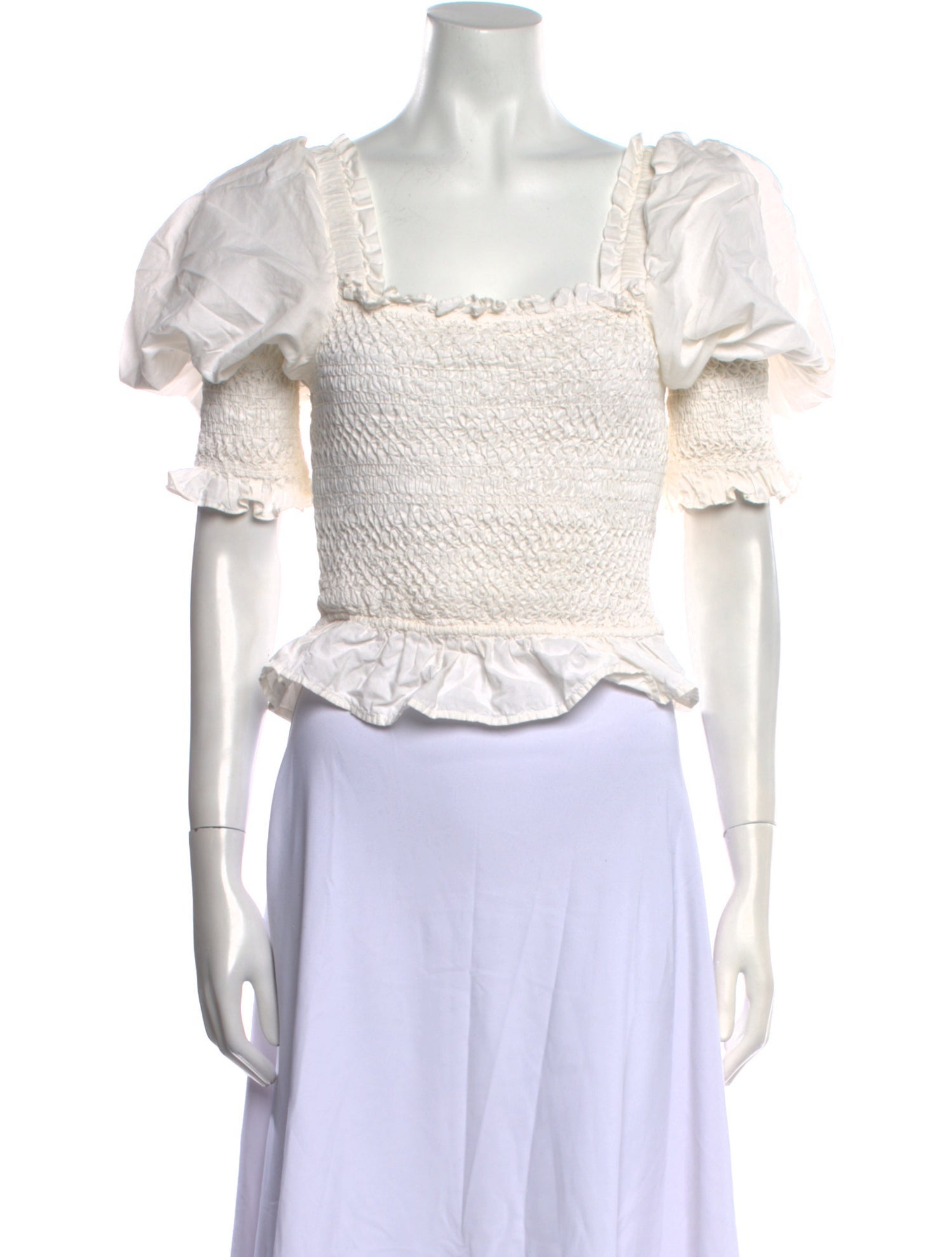 Sea New York Square Neckline Short Sleeve Crop Top