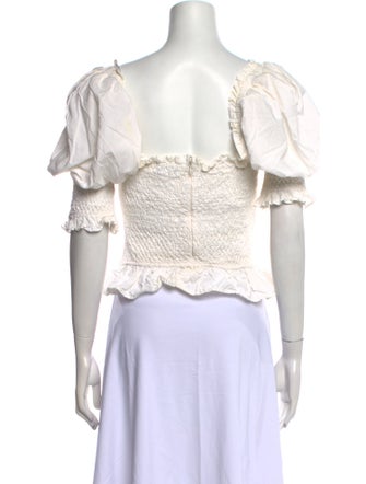 Sea New York Square Neckline Short Sleeve Crop Top