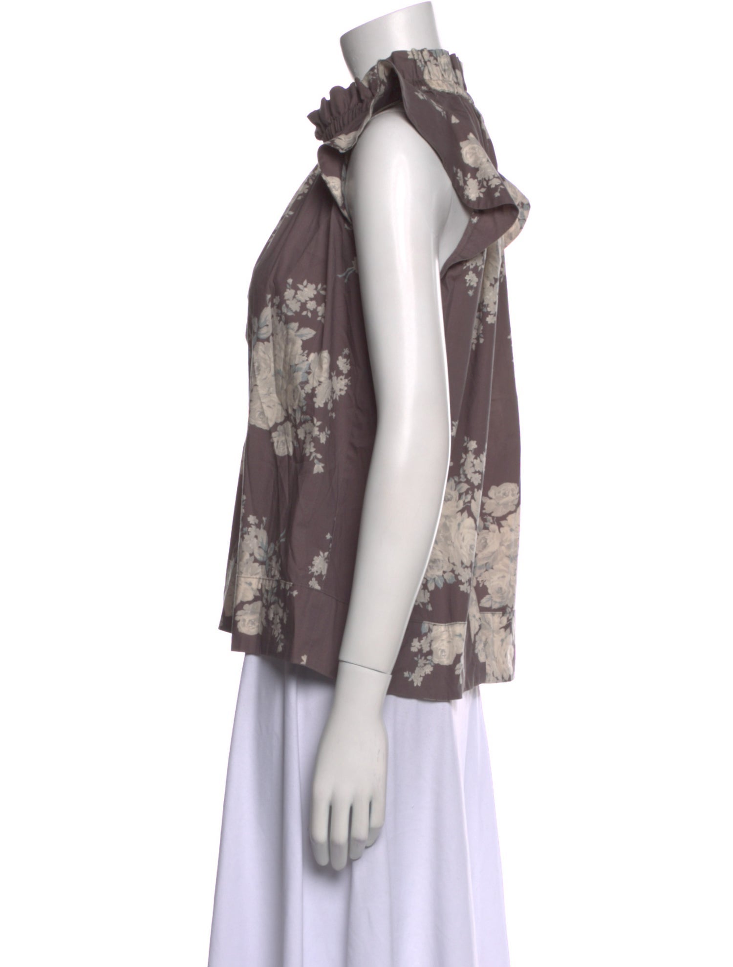 Sea New York Floral Print Mock Neck Blouse