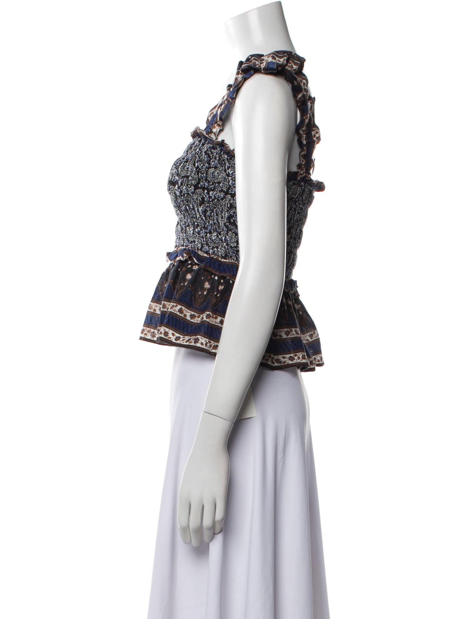 Sea New York Printed Square Neckline Crop Top