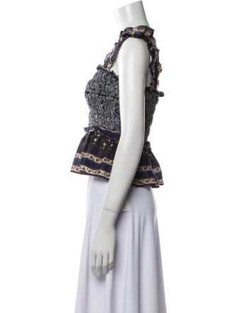 Sea New York Printed Square Neckline Crop Top