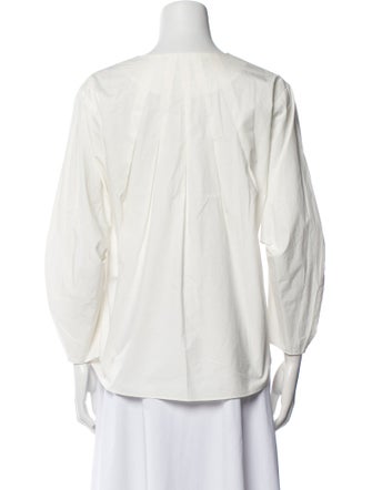 Sea New York V-Neck Three-Quarter Sleeve Button-Up Top