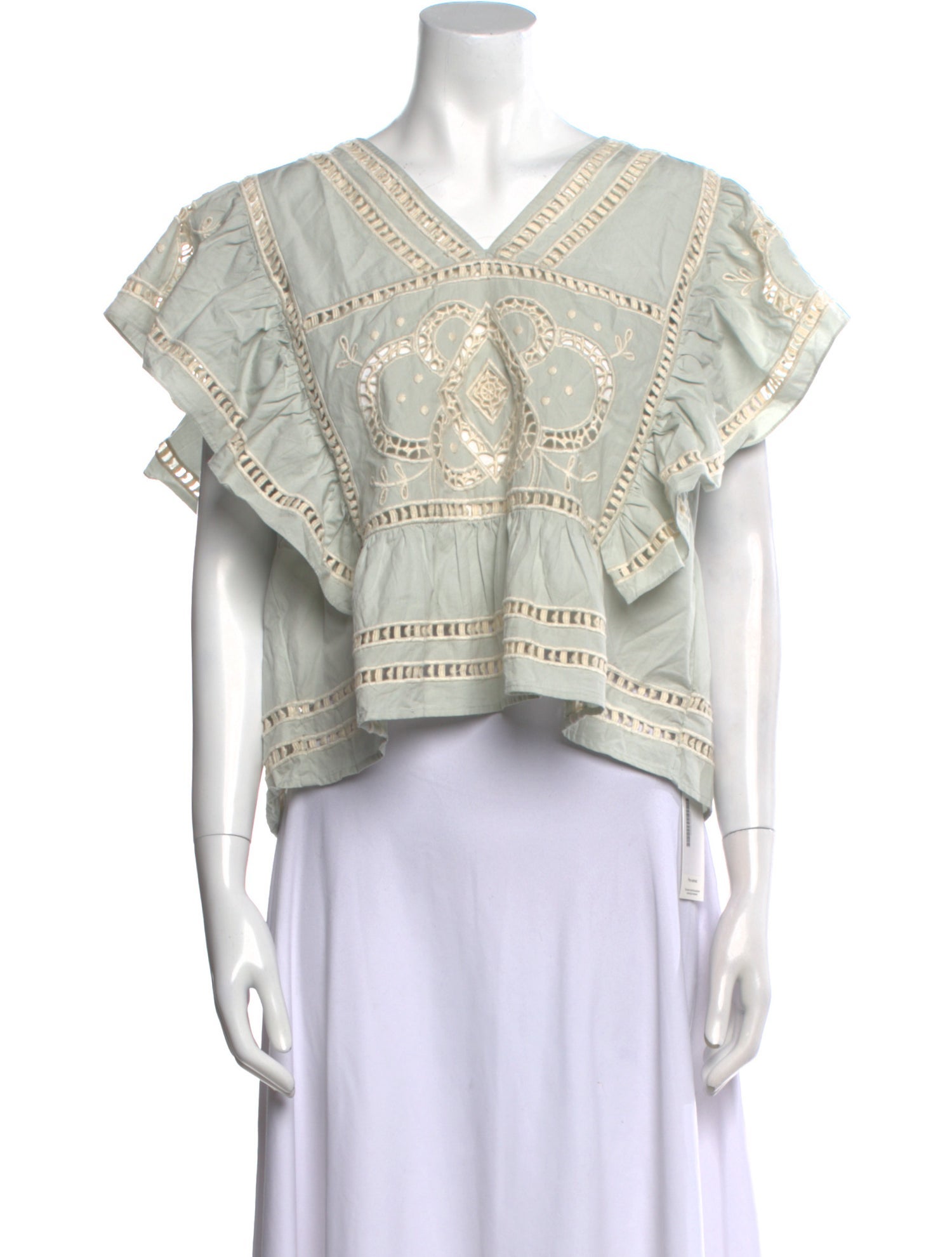 Sea New York Printed V-Neck Crop Top