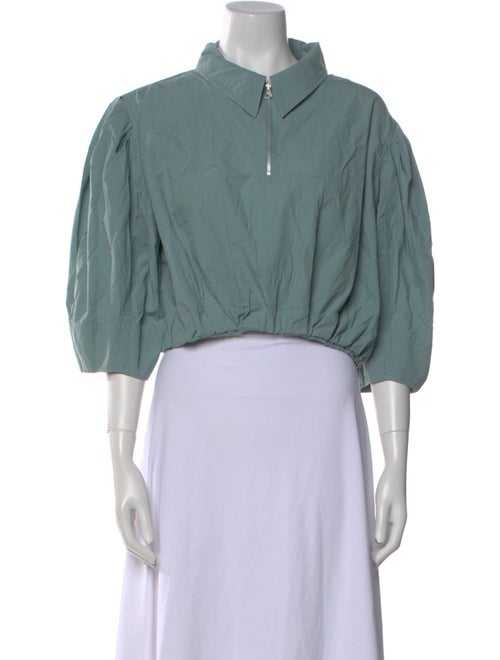 Sea New York Three-Quarter Sleeve Crop Top