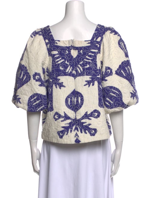 Sea New York Printed Square Neckline Crop Top