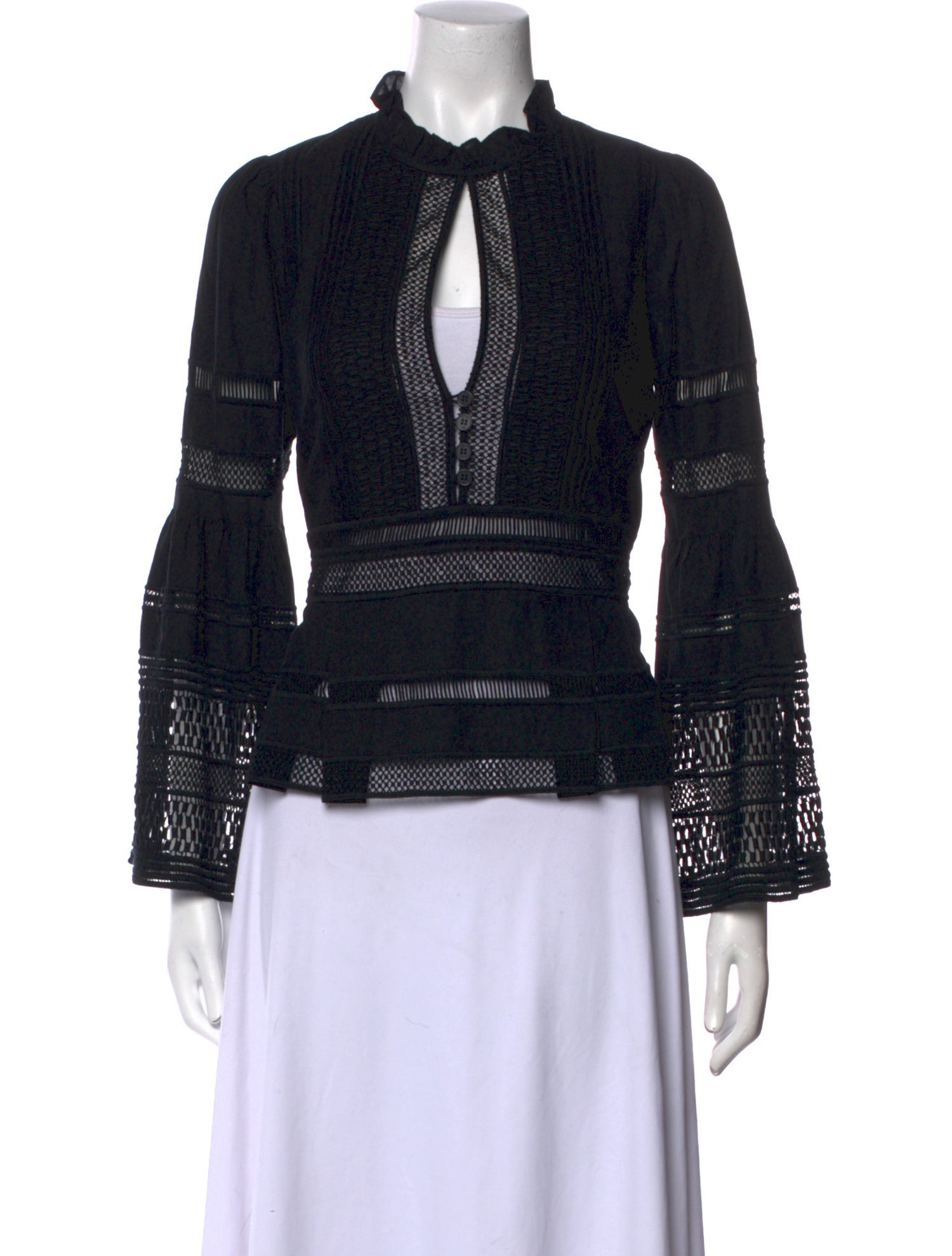 Sea New York Lace Pattern V-Neck Blouse