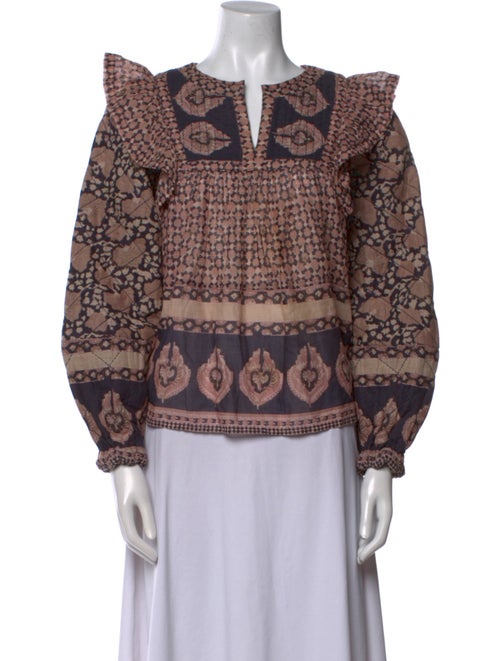 Sea New York Printed Mock Neck Blouse