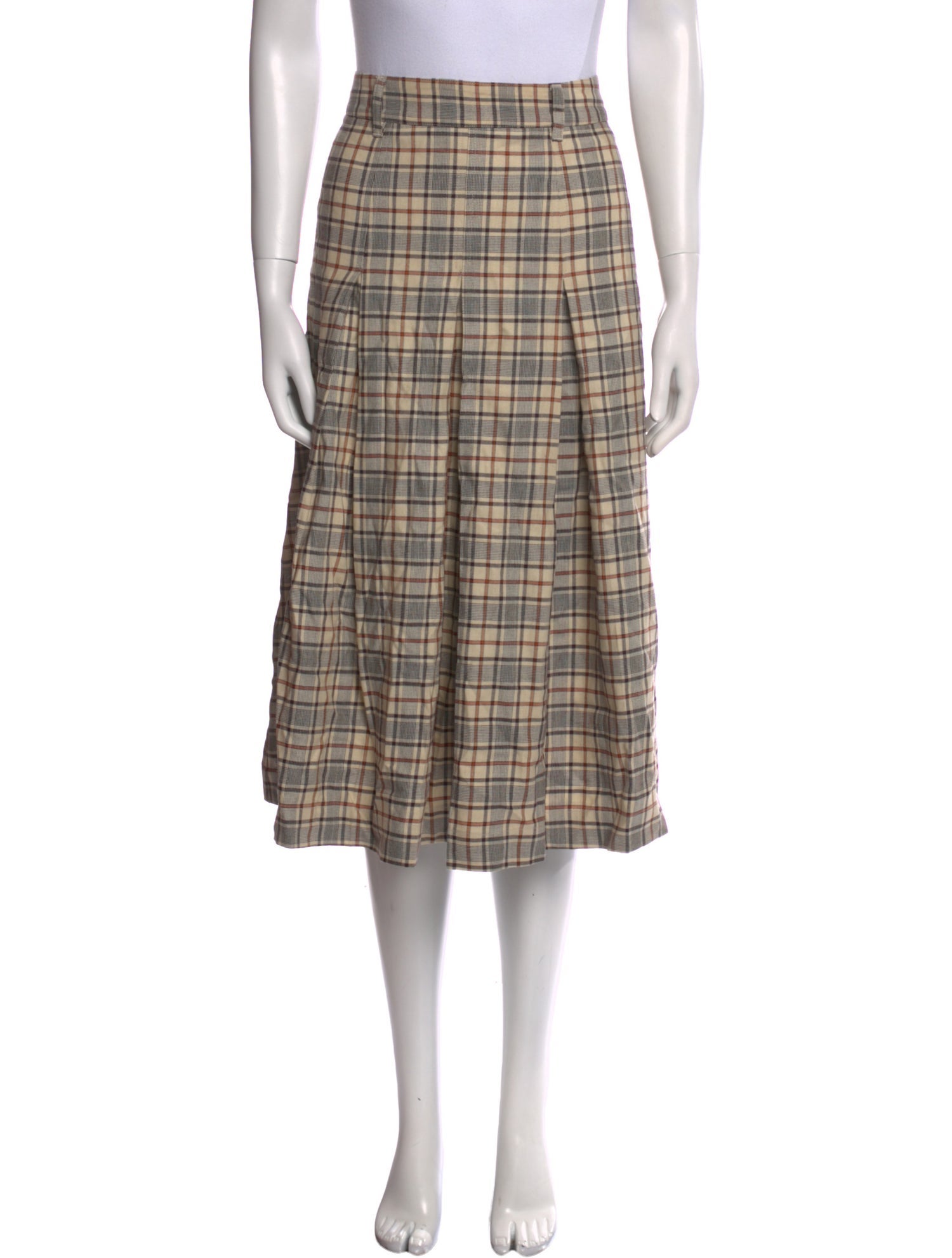 Sea New York Plaid Print Knee-Length Skirt