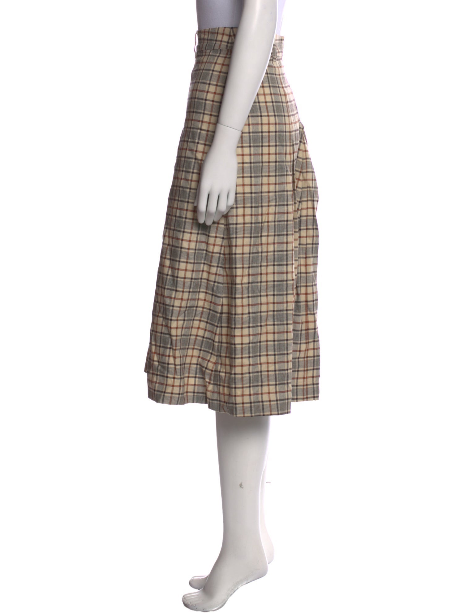 Sea New York Plaid Print Knee-Length Skirt