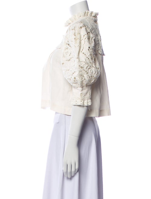 Sea New York Mock Neck Three-Quarter Sleeve Crop Top